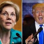 The feud between Donald Trump (right) and Elizabeth Warren is surfacing yet again. 