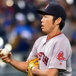 KANSAS CITY, MO - MAY 17: Koji Uehara #19 of the Boston Red Sox prepares to pitch after coming in to the game in the eighth inning of the game against the Kansas City Royals at Kauffman Stadium on May 17, 2016 in Kansas City, Missouri. (Photo by Jason Hanna/Getty Images)