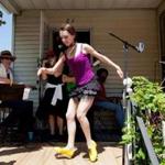 Demi Remick danced during Somerville Porchfest 2011.
