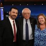 Jimmy Kimmel with Bernie and Jane Sanders.