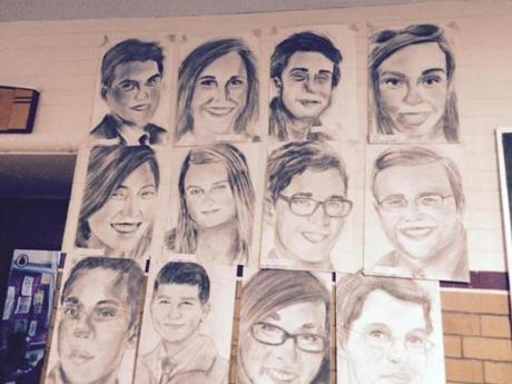 Portraits of students lined the halls of BPL Friday.
