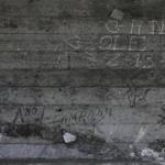 Some of the graffiti left by hobos are seen under a bridge in Los Angeles.