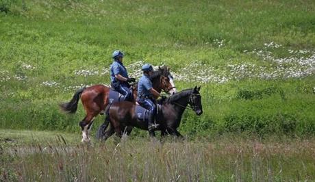 State Police stepped up patrols in Belle Isle Marsh Reservation in East Boston Wednesday.

