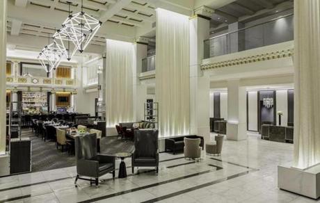 The Plaza?s redesigned lobby has a modern, chic feel. 
