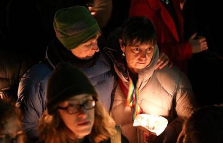 Mourners attended a candlelight vigil in Wellington, New Zealand, on Monday evening.
