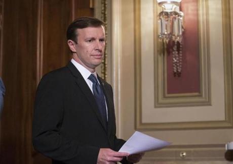 Sen. Chris Murphy arrived for a news conference on Capitol Hill after waging a roughly 15-hour filibuster. 
