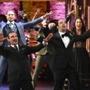 Javier Munoz and Lin-Manuel Miranda performing with the cast of ?Hamilton? at the Tony Awards last Sunday. 