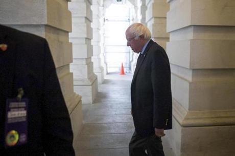 US Senator Bernie Sanders left the Capitol Building after a Democratic policy caucus in Washington earlier this week.
