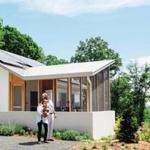 When Eva and Fred Fierst bought the property in 2010, the sole structure was a tiny hunting cabin, and thick trees concealed the vistas. The house has a screened porch?and rooftop photovoltaic panels.