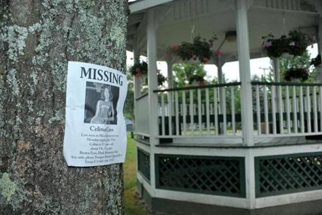 A poster asking for help in finding Celina Cass was hung on a tree in Stewartstown, N.H., in 2011. 
