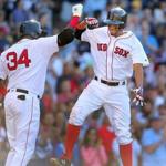 Xander Bogaerts, right, and David Ortiz are leading the voting at their respective positions.