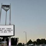 INGLEWOOD, CA - JUNE 24: The marquee for the Kanye West video premiere for 