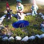 These garden gnomes were taken from a yard in Shirley.