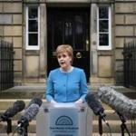Scotland's First Minister and Leader of the Scottish National Party (SNP), Nicola Sturgeon, addresses the media after holding an emergency Cabinet meeting at Bute House in Edinburgh, Scotland on June 25, 2016, following the pro-Brexit result of the UK's EU referendum vote. The result of Britain's June 23 referendum vote to leave the European Union (EU) has pitted parents against children, cities against rural areas, north against south and university graduates against those with fewer qualifications. London, Scotland and Northern Ireland voted to remain in the EU but Wales and large swathes of England, particularly former industrial hubs in the north with many disaffected workers, backed a Brexit. / AFP PHOTO / OLI SCARFFOLI SCARFF/AFP/Getty Images