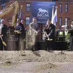 A ceremonial groundbreaking for MGM?s Springfield casino was held in March 2015.