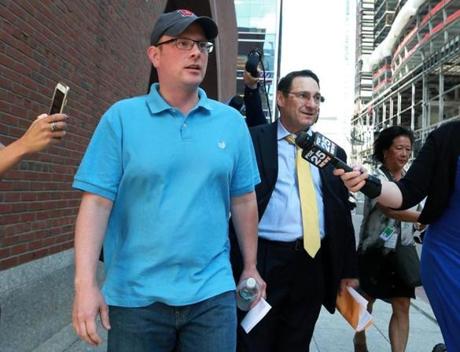 Timothy Sullivan left the Moakley Federal Courthouse Wednesday. 
