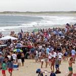 Nobadeer Beach on Nantucket's south shore drew an estimated 8,000 people, most of them college age on last Fourth of July. Police this year are discouraging young people from visiting, and plan aggressive enforcement of public drinking and trespassing laws.