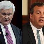 Newt Gingrich (left) and New Jersey Governor Chris Christie.