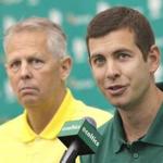 Kevin Durant may have chosen the Warriors, but better days are ahead for Celtics president Danny Ainge (left) and coach Brad Stevens.