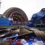 7/5/16 - Boston, MA - Esplanade - Hatch Shell - Post-Fourth of July festivities cleanup efforts were well underway on Tuesday, July 5, 2016, though the Hatch Shell was quiet in the early morning hours. Photo by Dina Rudick/Globe Staff