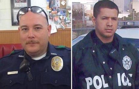 Brent Thompson (left) and Patrick Zamarripa were killed in the Dallas attacks.
