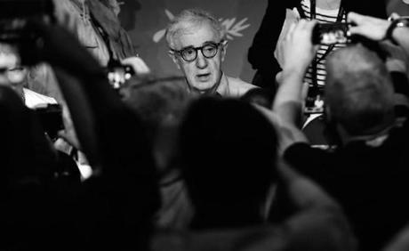 Woody Allen faces the press at the Cannes Film Festival in May.
