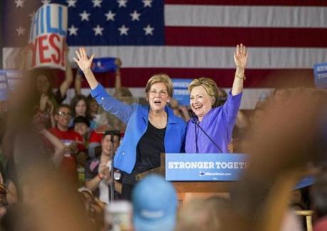 Elizabeth Warren and Hillary Clinton appeared together at an Ohio event last month. 
