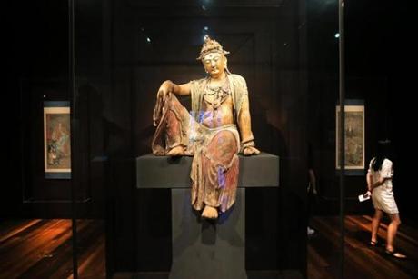 A sculpture of Guanyin, Bodhisattva of Compassion, from about 1200.
