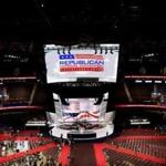 Inside the Quicken Loans Arena before the Republican National Convention in Cleveland, July 17, 2016. (Eric Thayer/The New York Times)