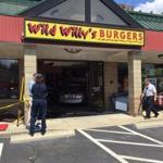 The car drove through the front of the Quincy location Tuesday afternoon. 