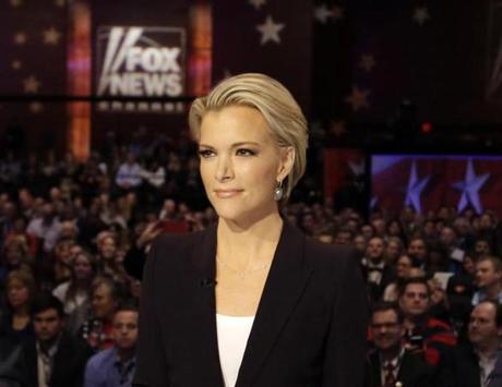 FILE - In this Jan. 28, 2016 photo, Moderator Megyn Kelly waits for the start of the Republican presidential primary debate in Des Moines, Iowa. Donald Trump says people who are bullied ?gotta get over it? and fight back. It?s a message he delivers to Megyn Kelly, the Fox News anchor who sat down with him for an interview months after he savaged her on Twitter and elsewhere. (AP Photo/Chris Carlson)
