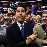 CLEVELAND, OH - JULY 19: Wisconsin Gov. Scott Walker along with delegates from Wisconsin take part in the roll call in support of Sen. Ted Cruz (R-TX) on the second day of the Republican National Convention on July 19, 2016 at the Quicken Loans Arena in Cleveland, Ohio. Republican presidential candidate Donald Trump received the number of votes needed to secure the party's nomination. An estimated 50,000 people are expected in Cleveland, including hundreds of protesters and members of the media. The four-day Republican National Convention kicked off on July 18. (Photo by Joe Raedle/Getty Images)