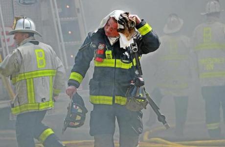A multi-alarm fire struck multiple buildings on Bunker Hill Street Thursday afternoon.  
