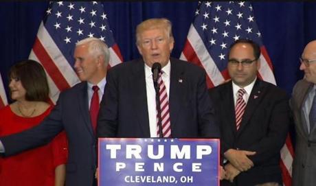 Donald Trump spoke in Cleveland. 
