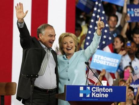 Democratic presidential candidate Hillary Clinton introduced her running mate, US Senator Tim Kaine of Virginia, on Saturday. 
