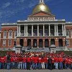 The Massachusetts State House, usually vacant over the weekend, was filled with action Saturday.