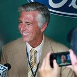 07/25/16: Boston, MA: Red Sox President of Baseball Operations Dave Dombrowski spoke to reporters in the dugout today during batting practice. The Boston Red Sox hosted the Detroit Tigers in a regular season MLB baseball game at Fenway Park. (Globe Staff Photo/Jim Davis) section:sports topic: Red Sox-Tigers