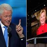 After President Clinton addressed the Democratic National Convention on Tuesday, nominee Hillary Clinton spoke to the audience via video.