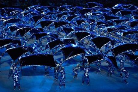 Dancers perform during the Opening Ceremony of the Rio 2016 Olympic Games at the Maracana stadium in Rio de Janeiro.
