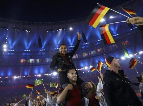 Germany's athletes during the Opening Ceremony.
