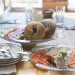 The fish platter ? a variety of cured and smoked fish ? with bialy and bagels at Mamaleh?s. 