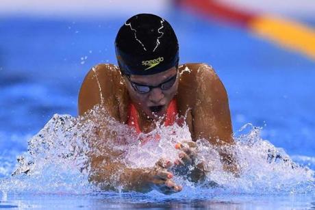 Yulia Efimova swam to a silver medal in the breaststroke Monday.
