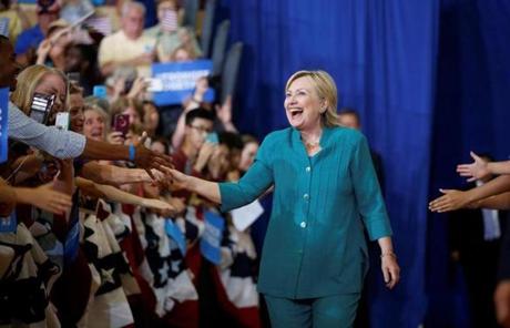 Hillary Clinton held a rally in Des Moines on Wednesday while Donald Trump attended one in Abingdon, Va.
