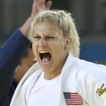 2016 Rio Olympics - Judo - Final - Women -78 kg Final - Gold Medal Contest - Carioca Arena 2 - Rio de Janeiro, Brazil -11/08/2016. Kayla Harrison (USA) of USA celebrates winning the gold medal. REUTERS/Toru Hanai FOR EDITORIAL USE ONLY. NOT FOR SALE FOR MARKETING OR ADVERTISING CAMPAIGNS.