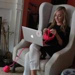 Christina Fagan, who founded a local knitting company, does some 