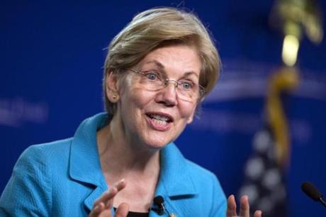 FILE - In this July 13, 2016, file photo, Sen. Elizabeth Warren, D-Mass. speaks to the Center of American Progress Action Fund in Washington. Warren is being considered as a vice presidential pick for Democratic presidential candidate Hillary Clinton. (AP Photo/Evan Vucci)

