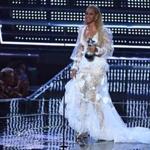 Beyoncé accepted an award on stage during the MTV Video Music Awards.