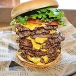 Wayback Burgers is challenging people to take down this stack of patties in the fastest time possible. 