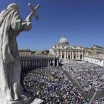 St. Peter?s Square was crowded with the faithful Sunday attending a canonization Mass for Mother Teresa.