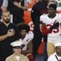 On Sept. 1, San Francisco 49ers quarterback Colin Kaepernick kneeled during the national anthem before a preseason football game. 